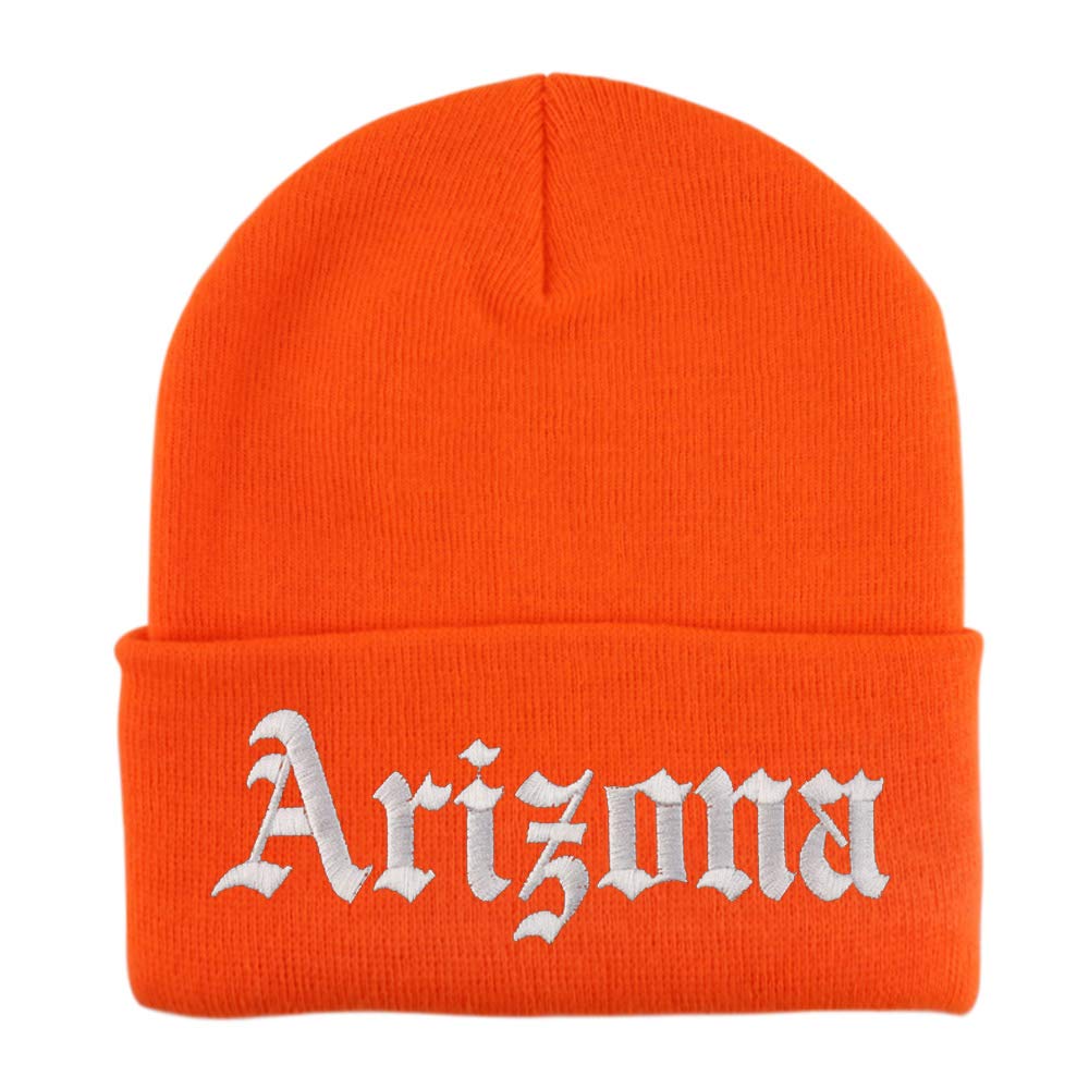 Trendy Apparel Shop Arizona State Old English Embroidered Long Cuff Beanie
