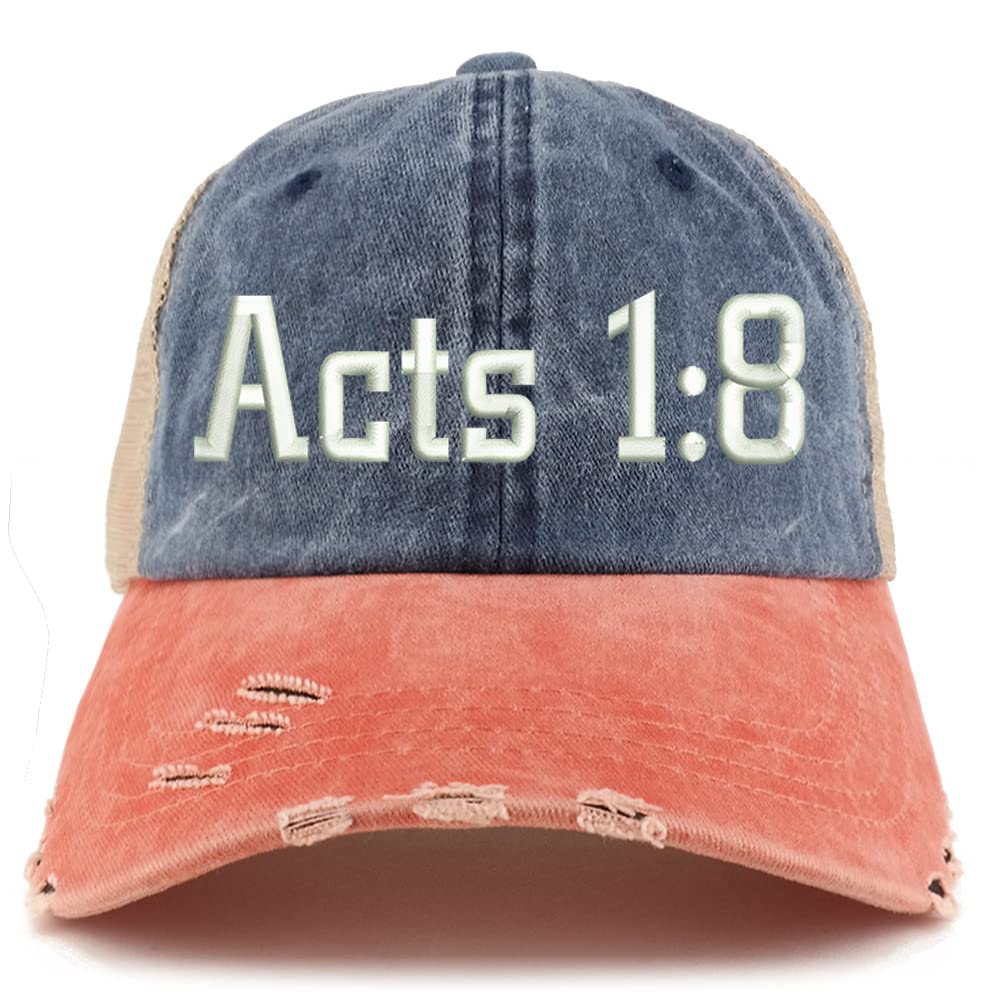 Trendy Apparel Shop Acts 1:8 Frayed Bill Trucker Mesh Back Cap