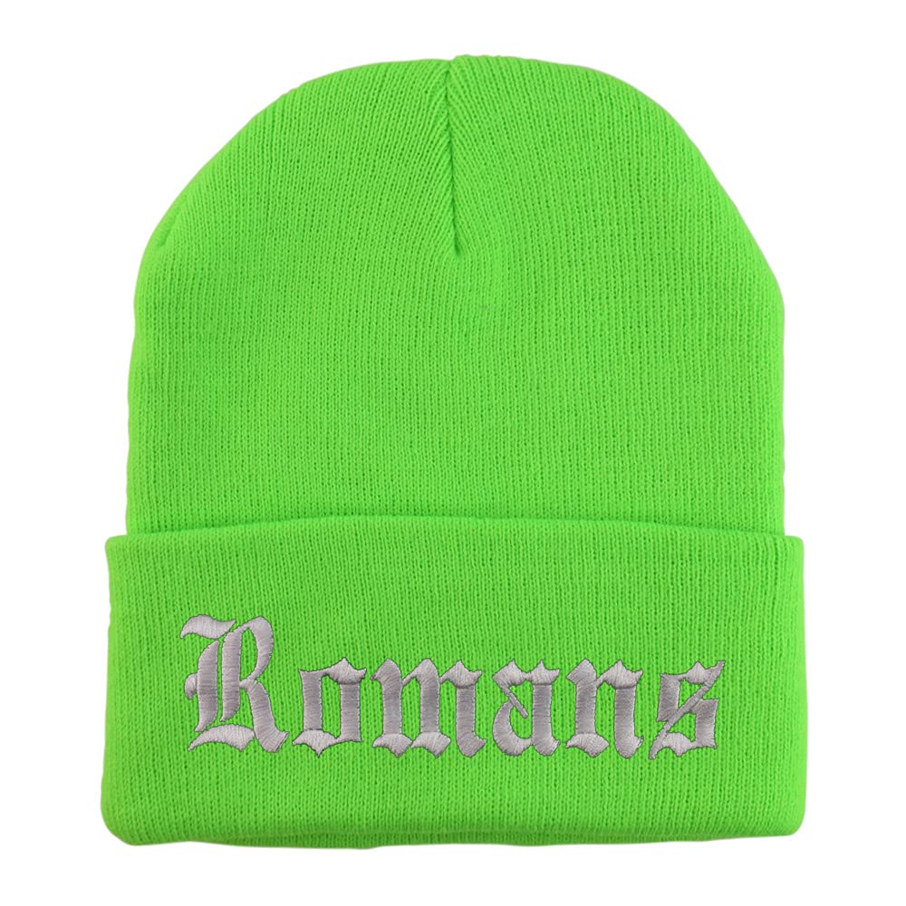 Trendy Apparel Shop Romans Old English Embroidered Long Cuff Beanie