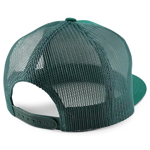 Trendy Apparel Shop Plain Structured 5 Panel Mesh Back Flat Bill Snapback Cap
