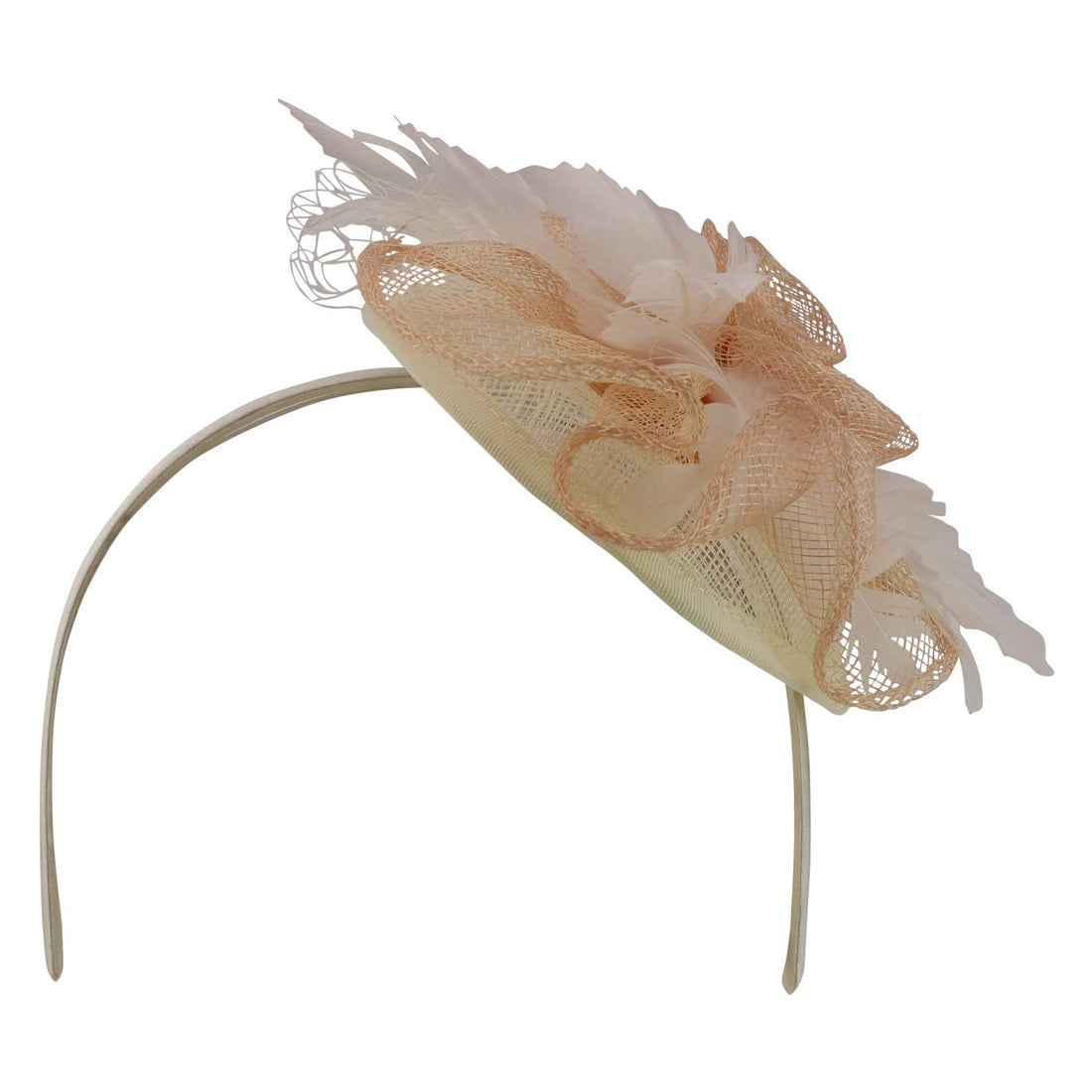 Trendy Apparel Shop Sinamay Feather Rose Net Womens Fascinators Headband