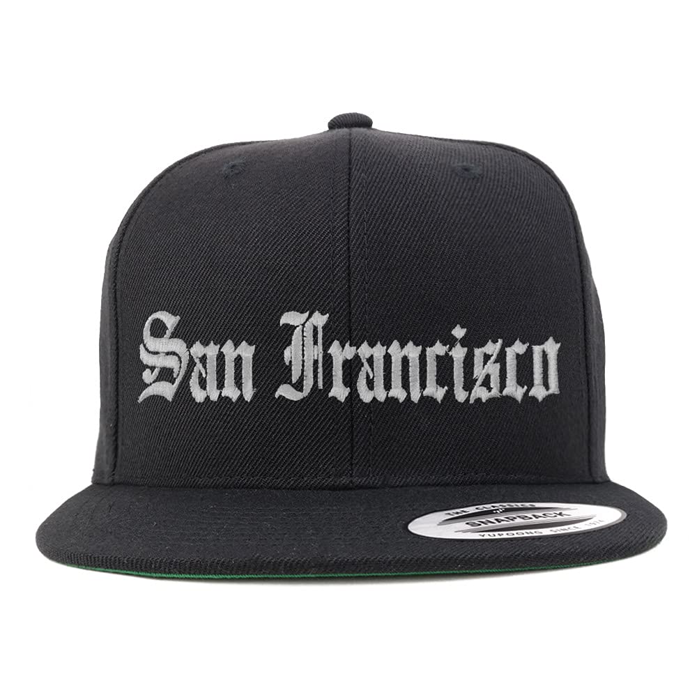 Trendy Apparel Shop San Francisco Old English Embroidered Flatbill Snapback