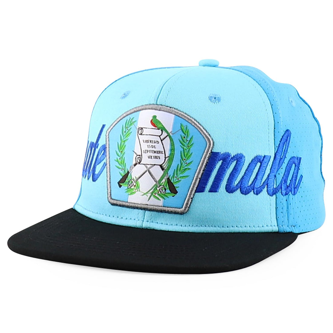 Trendy Apparel Shop Central America States Embroidered Mesh Back Flat Bill Cap