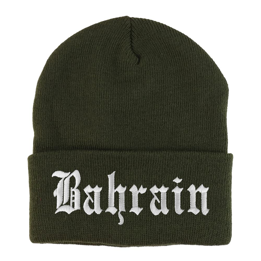 Trendy Apparel Shop Bahrain Old English Embroidered Long Cuff Beanie