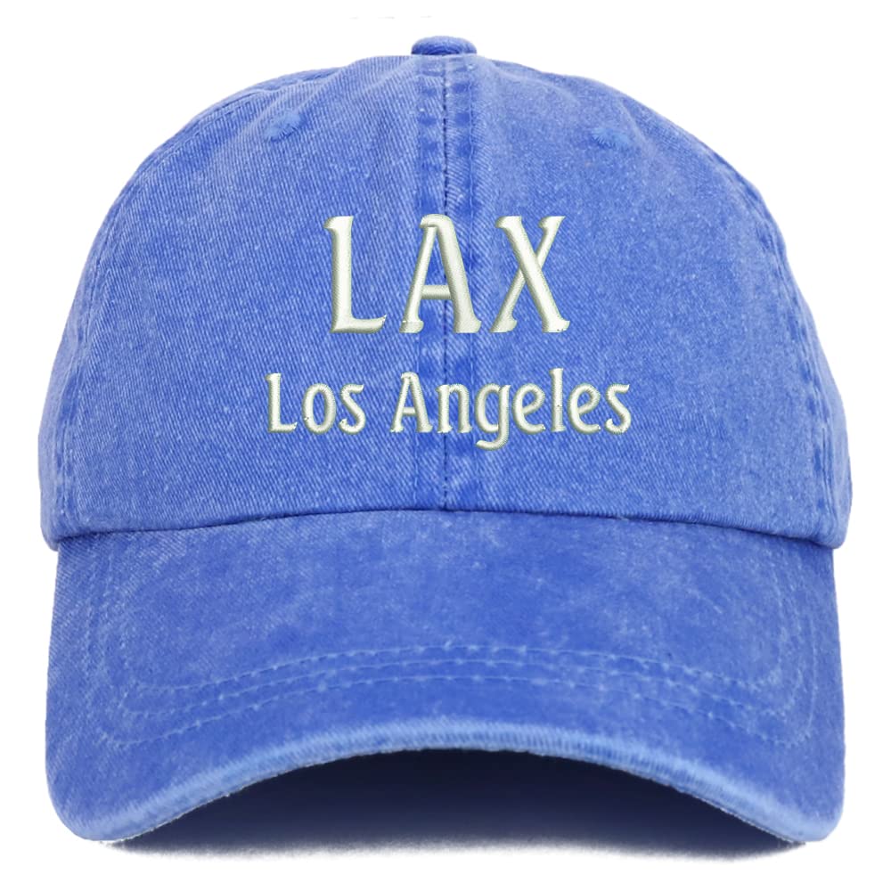 Trendy Apparel Shop LAX Los Angeles Embroidered Pigment Dyed Washed Baseball Cap