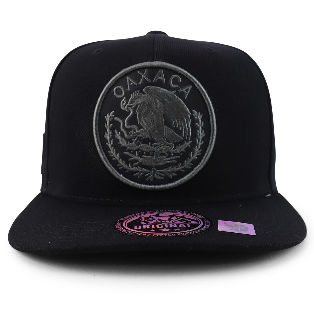 Trendy Apparel Shop Cities of Mexico Circular Logo Embroidered Flatbill Snapback Baseball Cap