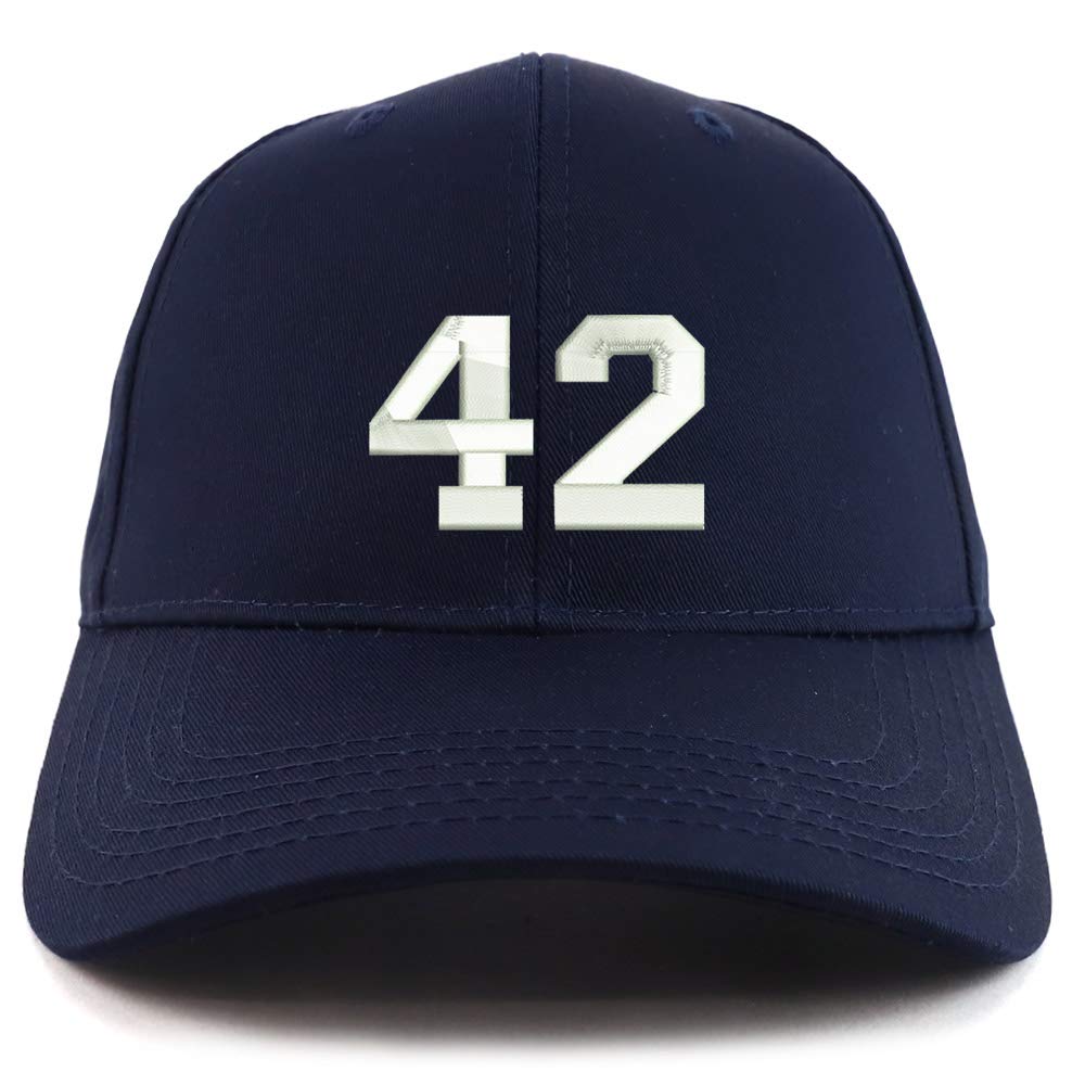 Trendy Apparel Shop Number 42 Collegiate Varsity Embroidered Sturctured Ball Cap