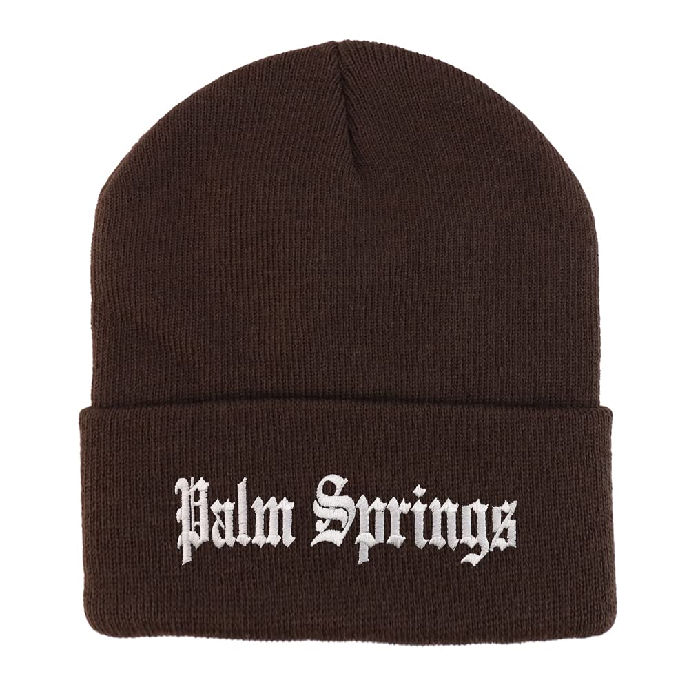Trendy Apparel Shop Palm Springs Old English Embroidered Long Cuff Beanie