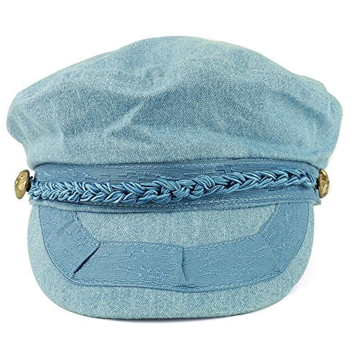 Trendy Apparel Shop 100% Cotton Baker Boy Cap with Rope Band