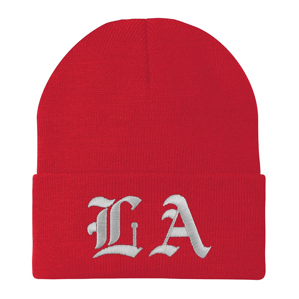 Trendy Apparel Shop Louisiana LA Old English Embroidered Long Cuff Beanie