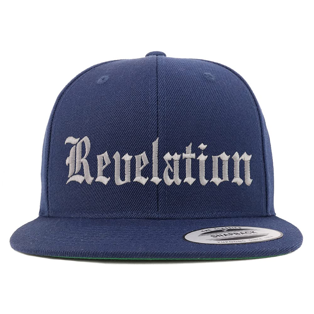Trendy Apparel Shop Revelations Old English Embroidered Flatbill Snapback