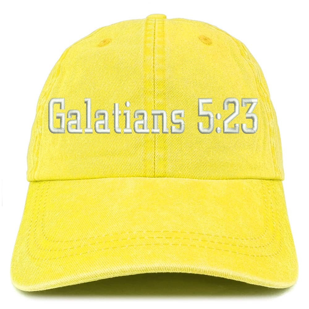 Trendy Apparel Shop Galatians 5:23 Washed Pigment Dyed Baseball Cap