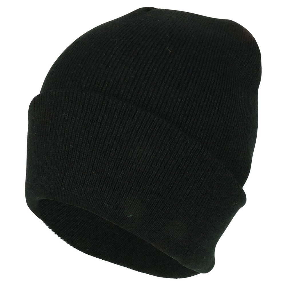 Trendy Apparel Shop Plain Long Cuff Winter Acrylic Beanie Cap