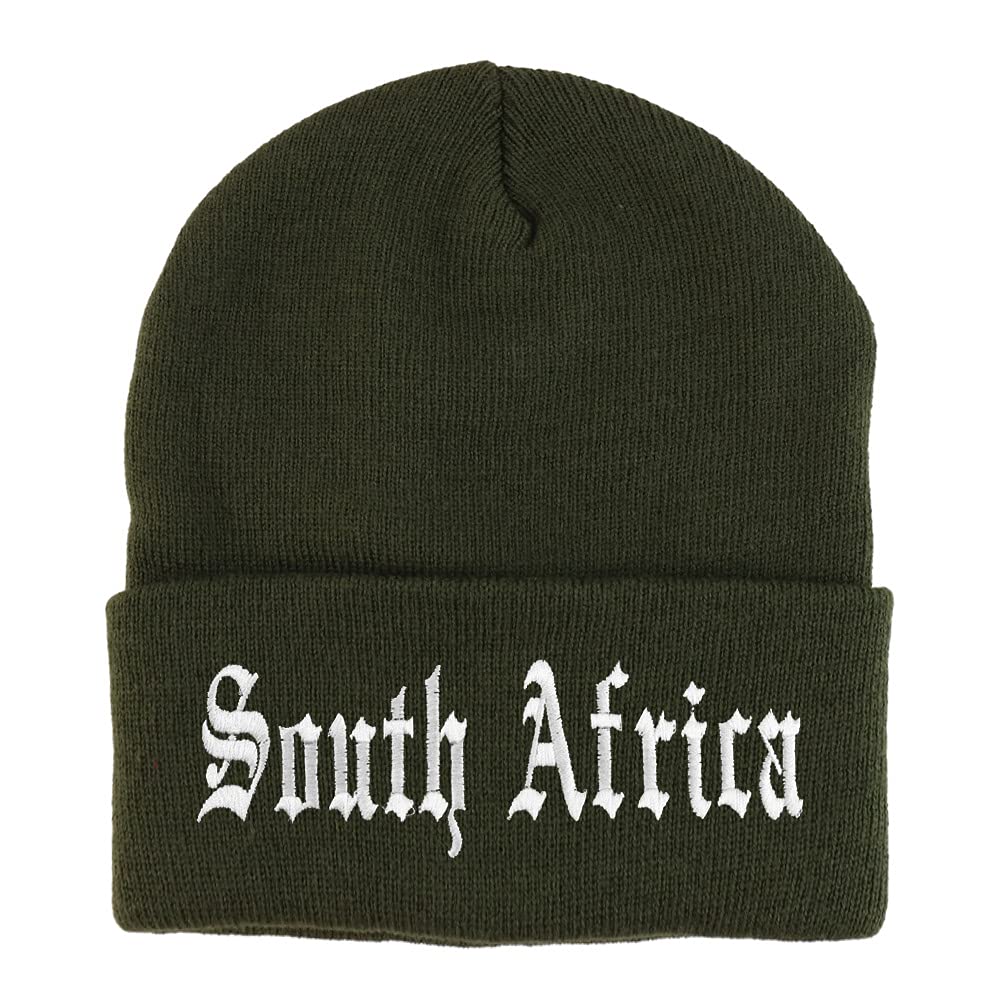 Trendy Apparel Shop South Africa Old English Embroidered Long Cuff Beanie
