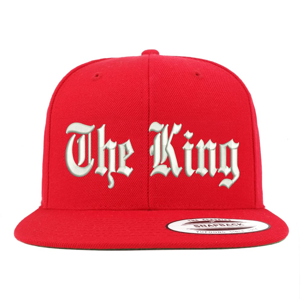 Trendy Apparel Shop The King Old English Embroidered Flatbill Snapback