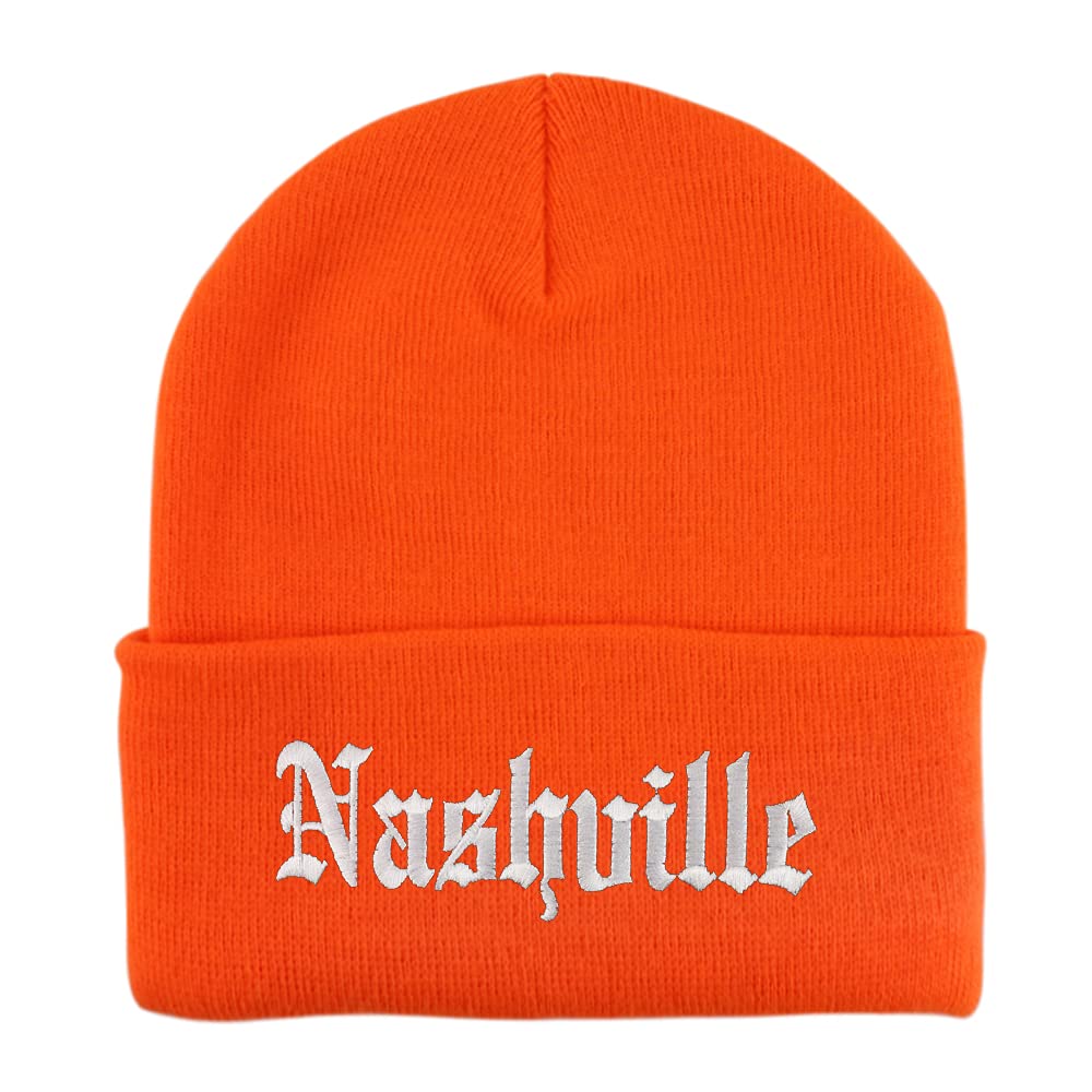 Trendy Apparel Shop Nashville Old English Embroidered Long Cuff Beanie