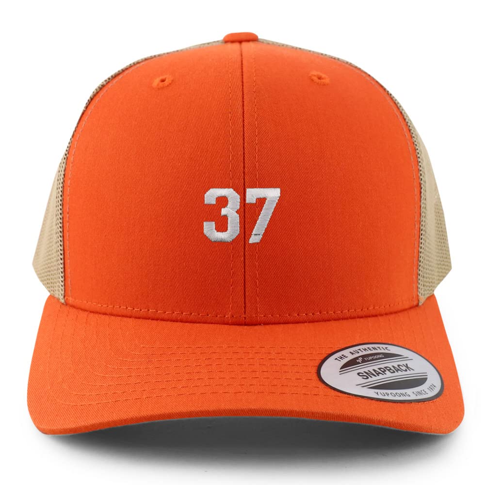 Trendy Apparel Shop Small Number 37 Embroidered 6 Panel Trucker Mesh Cap