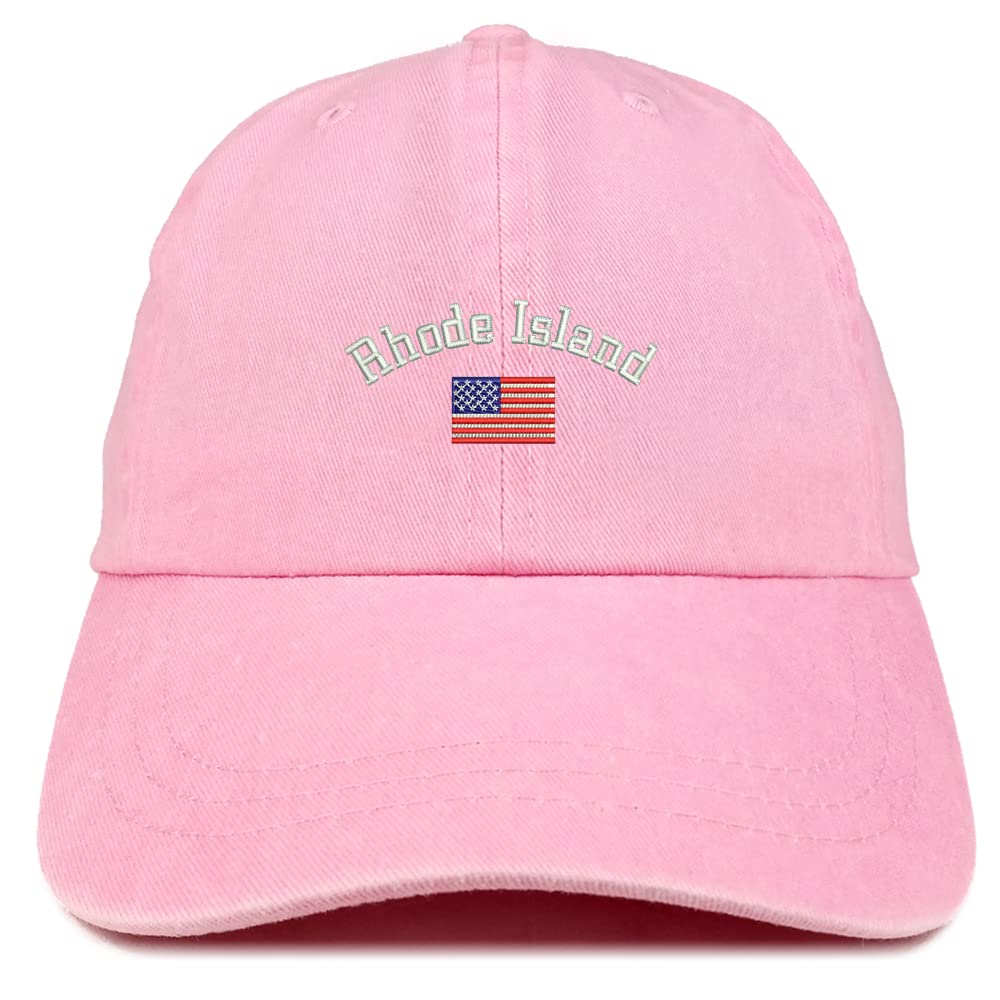 Trendy Apparel Shop Rhode Island USA Flag Pigment Dyed Washed Baseball Cap