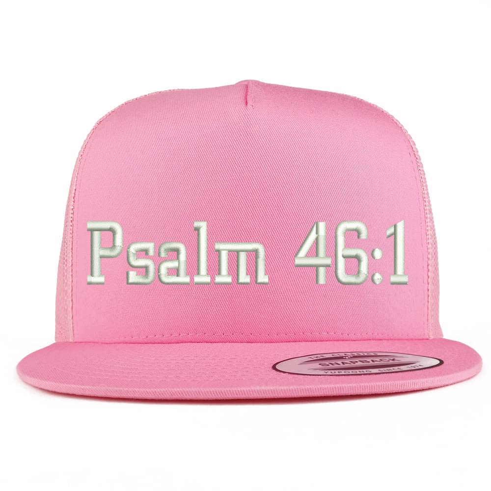 Trendy Apparel Shop Psalm 46:1 5 Panel Flatbill Trucker Cap