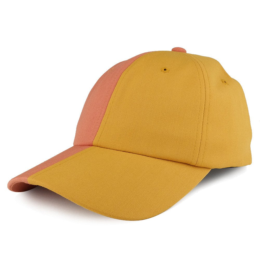 Trendy Apparel Shop Two Tone Unstructured Curved Bill Adjustable Baseball Cap