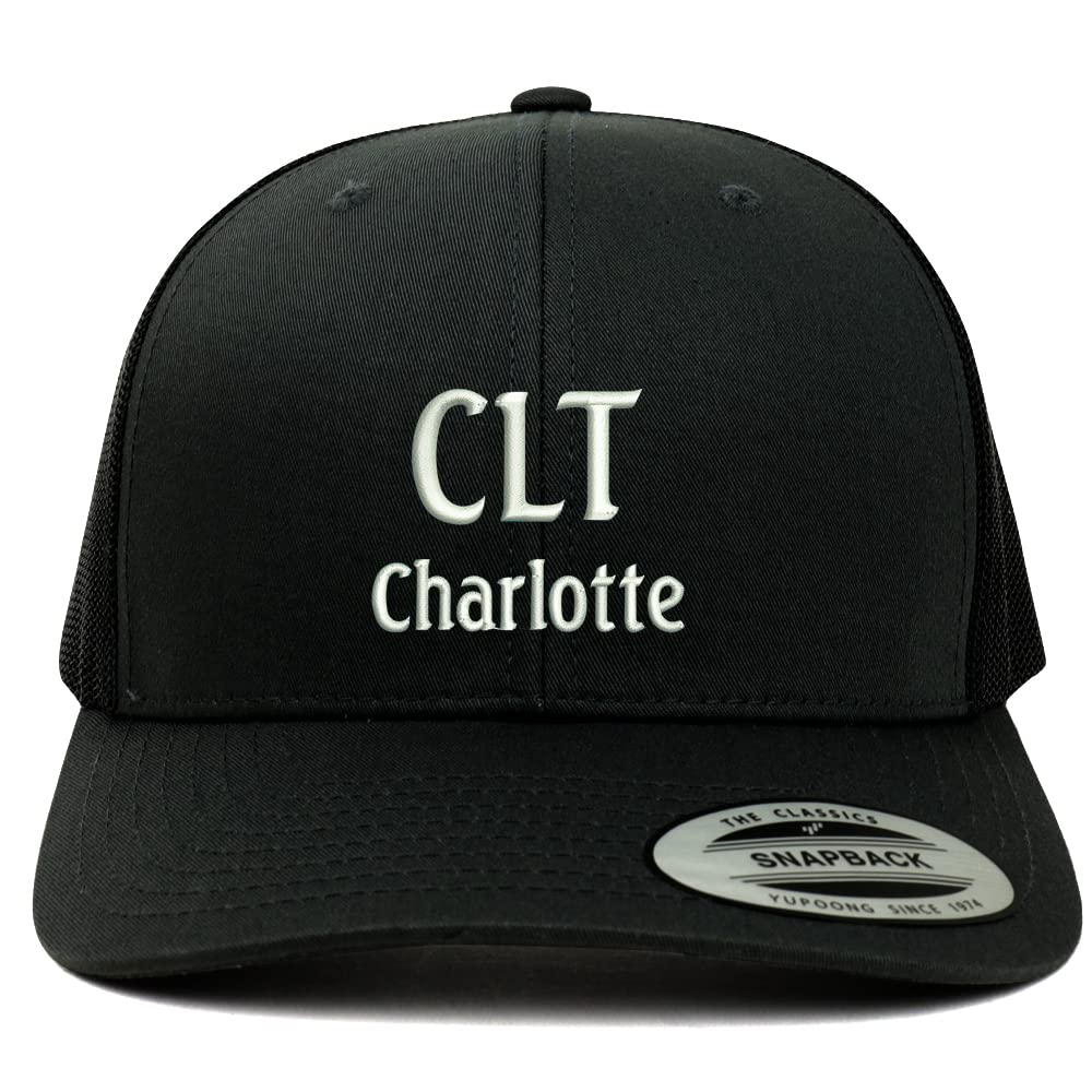 Trendy Apparel Shop CLT Charlotte Embroidered Retro Fit Trucker Mesh Cap