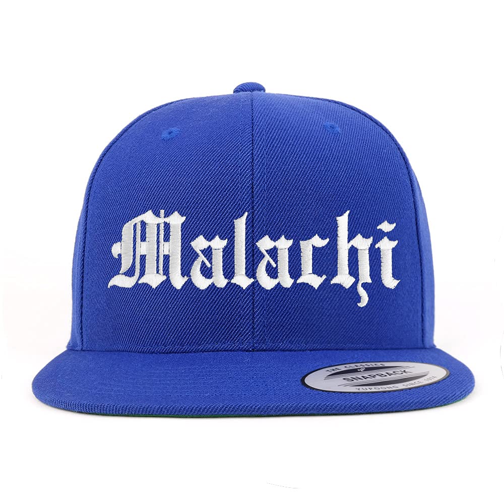 Trendy Apparel Shop Malachi Old English Embroidered Flatbill Snapback