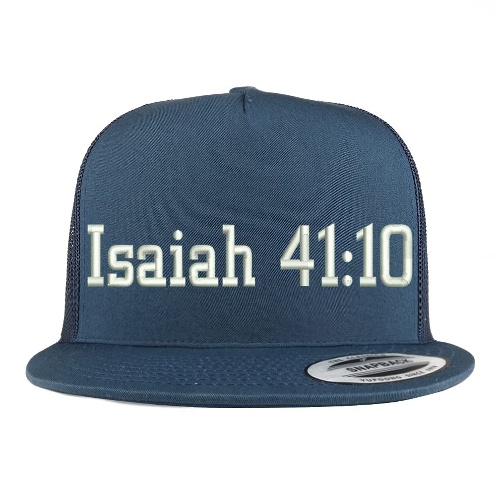 Trendy Apparel Shop Isaiah 41:10 5 Panel Flatbill Trucker Cap