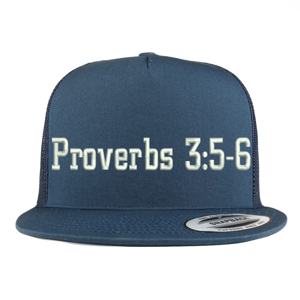 Trendy Apparel Shop Proverbs 3:5-6 5 Panel Flatbill Trucker Cap
