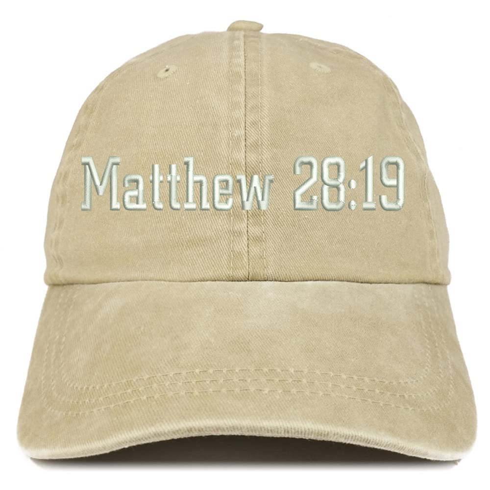 Trendy Apparel Shop Matthew 28:19 Washed Pigment Dyed Baseball Cap