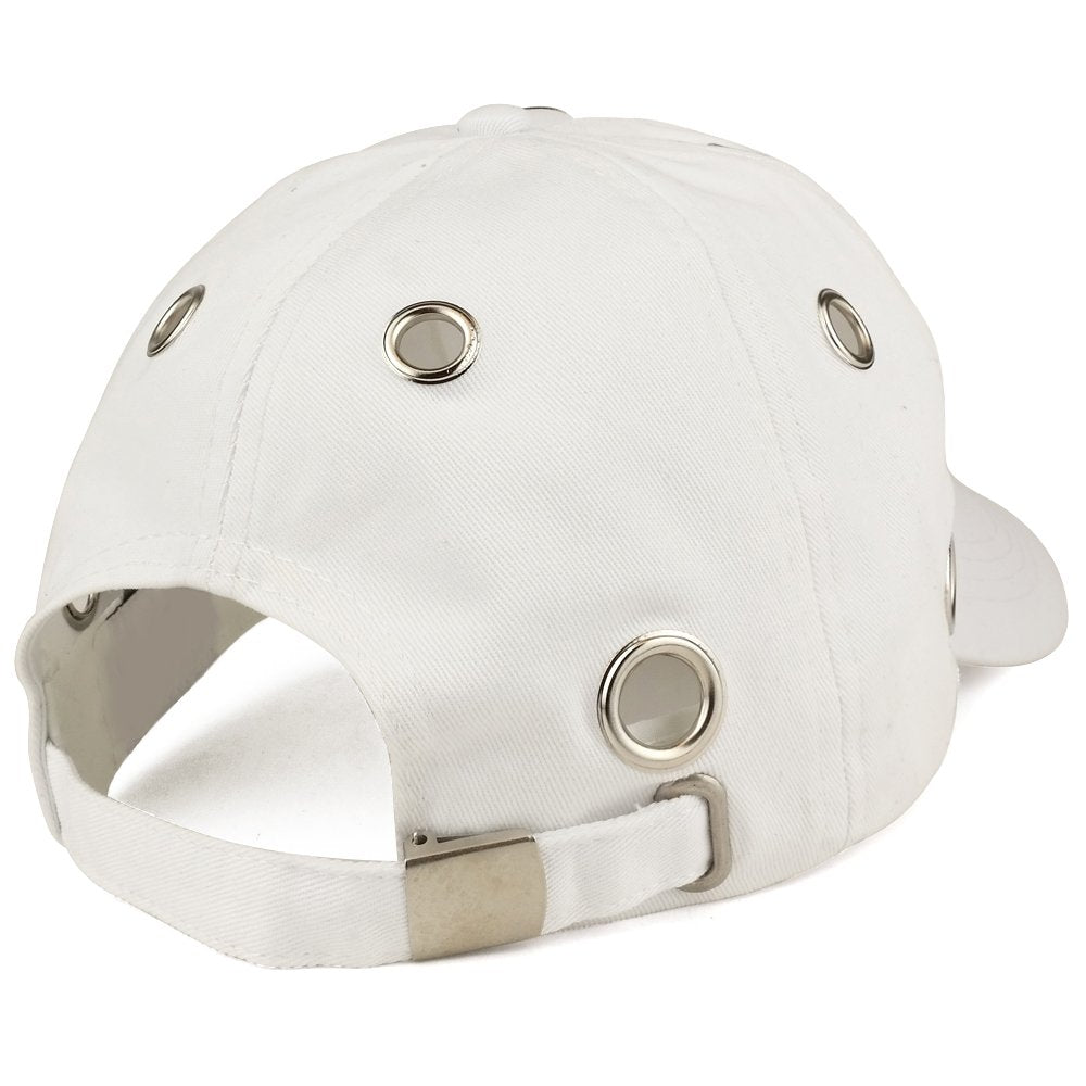 Trendy Apparel Shop Grommet Holed Unstructured Low Profile Adjustable Baseball Cap