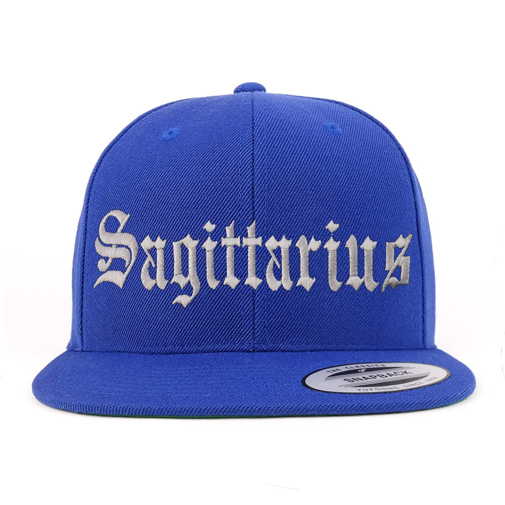 Trendy Apparel Shop Sagittarius Old English Embroidered Flatbill Snapback