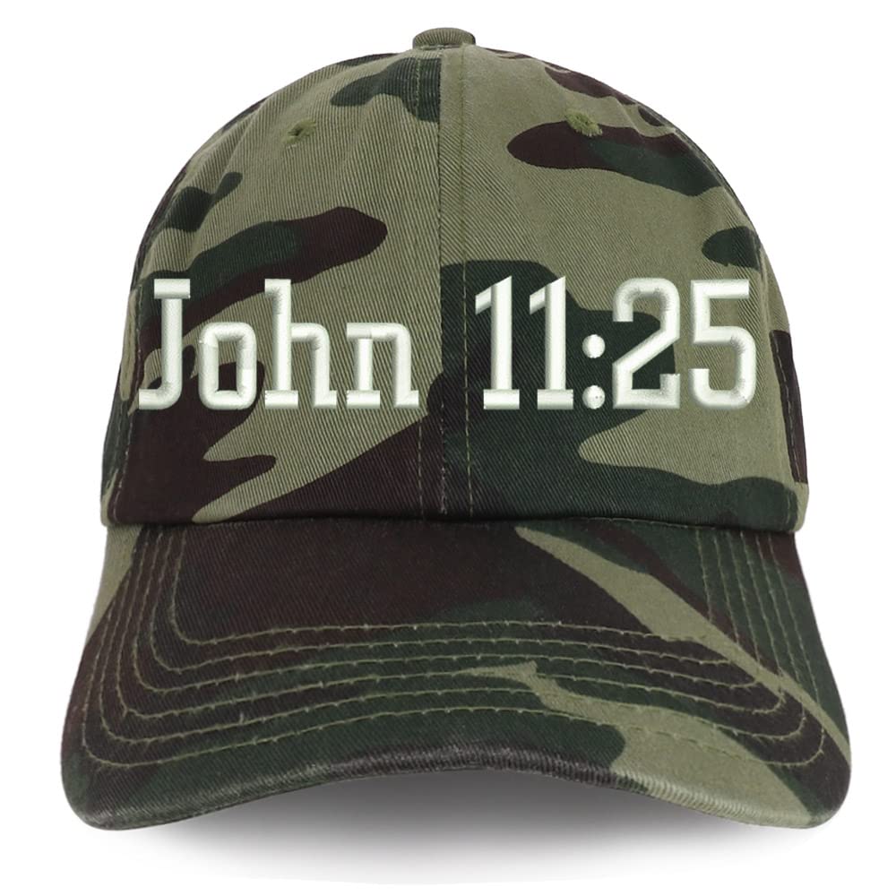 Trendy Apparel Shop John 11:25 Low Profile Soft Cotton Baseball Cap