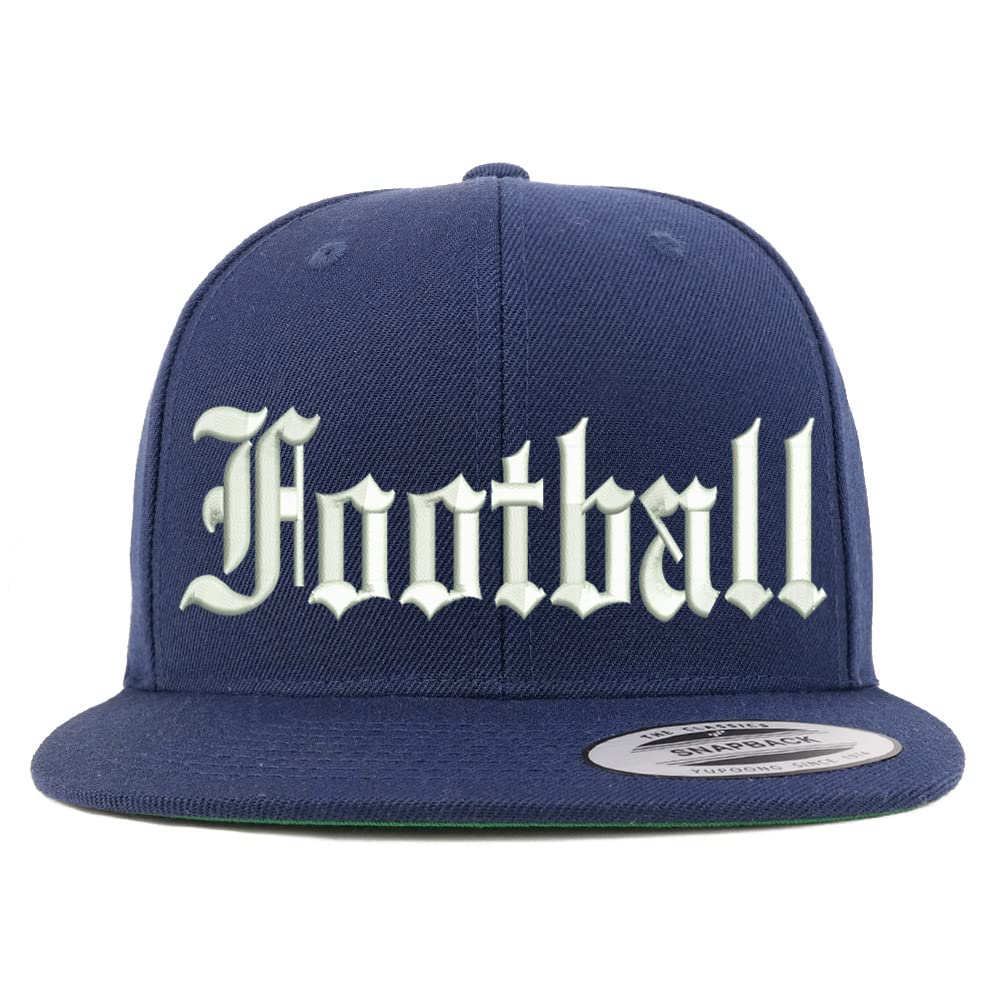Trendy Apparel Shop Old English Football Embroidered Flatbill Snapback