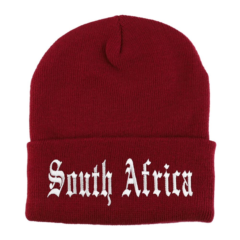 Trendy Apparel Shop South Africa Old English Embroidered Long Cuff Beanie