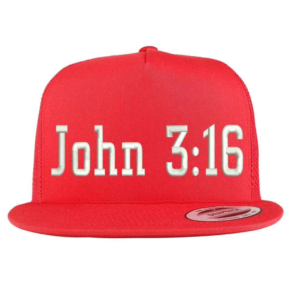 Trendy Apparel Shop John 3:16 5 Panel Flatbill Trucker Cap