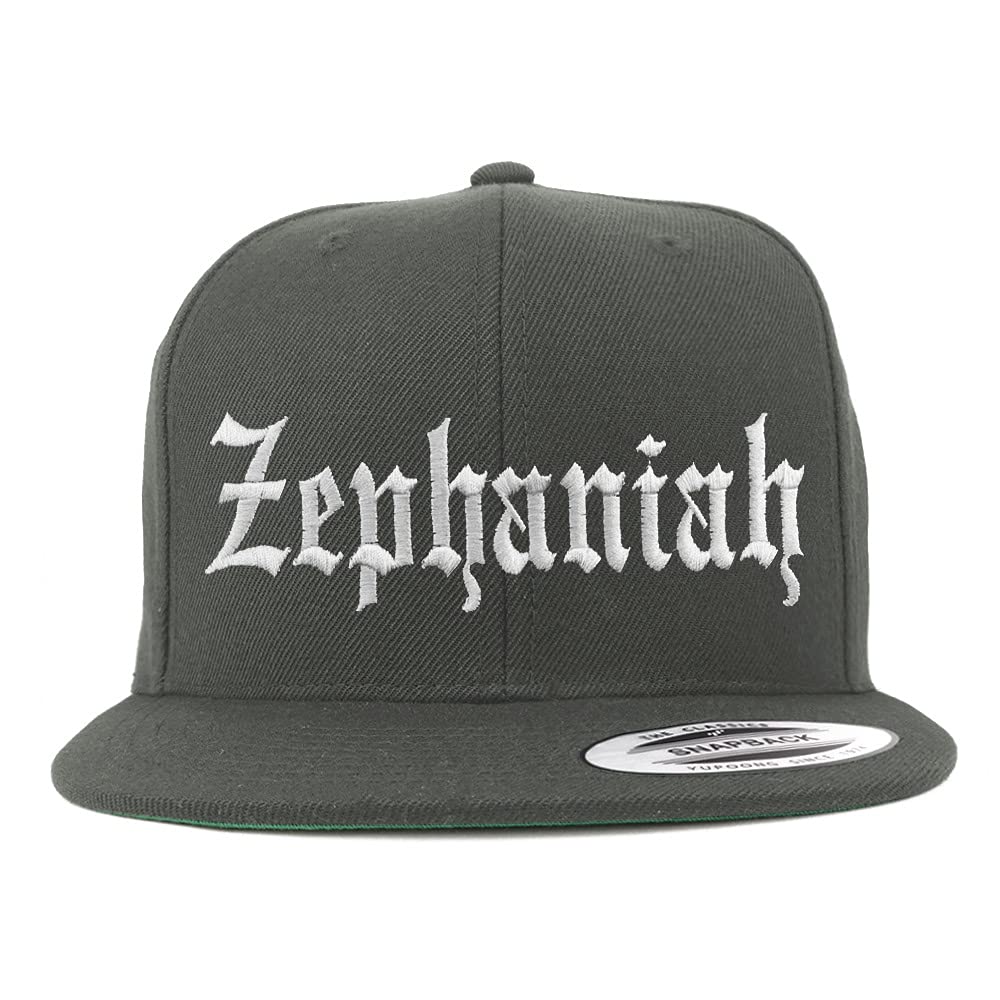 Trendy Apparel Shop Zephaniah Old English Embroidered Flatbill Snapback