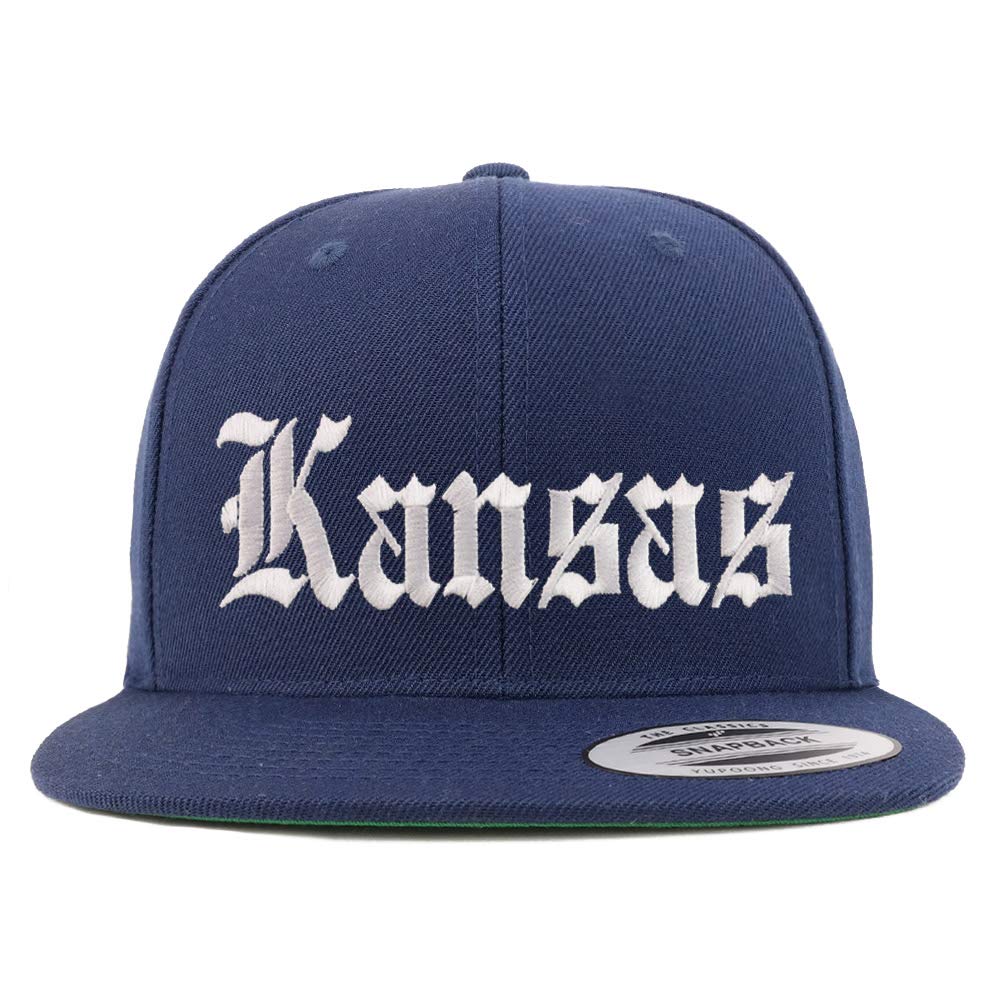 Trendy Apparel Shop Kansas State Old English Embroidered Flatbill Snapback