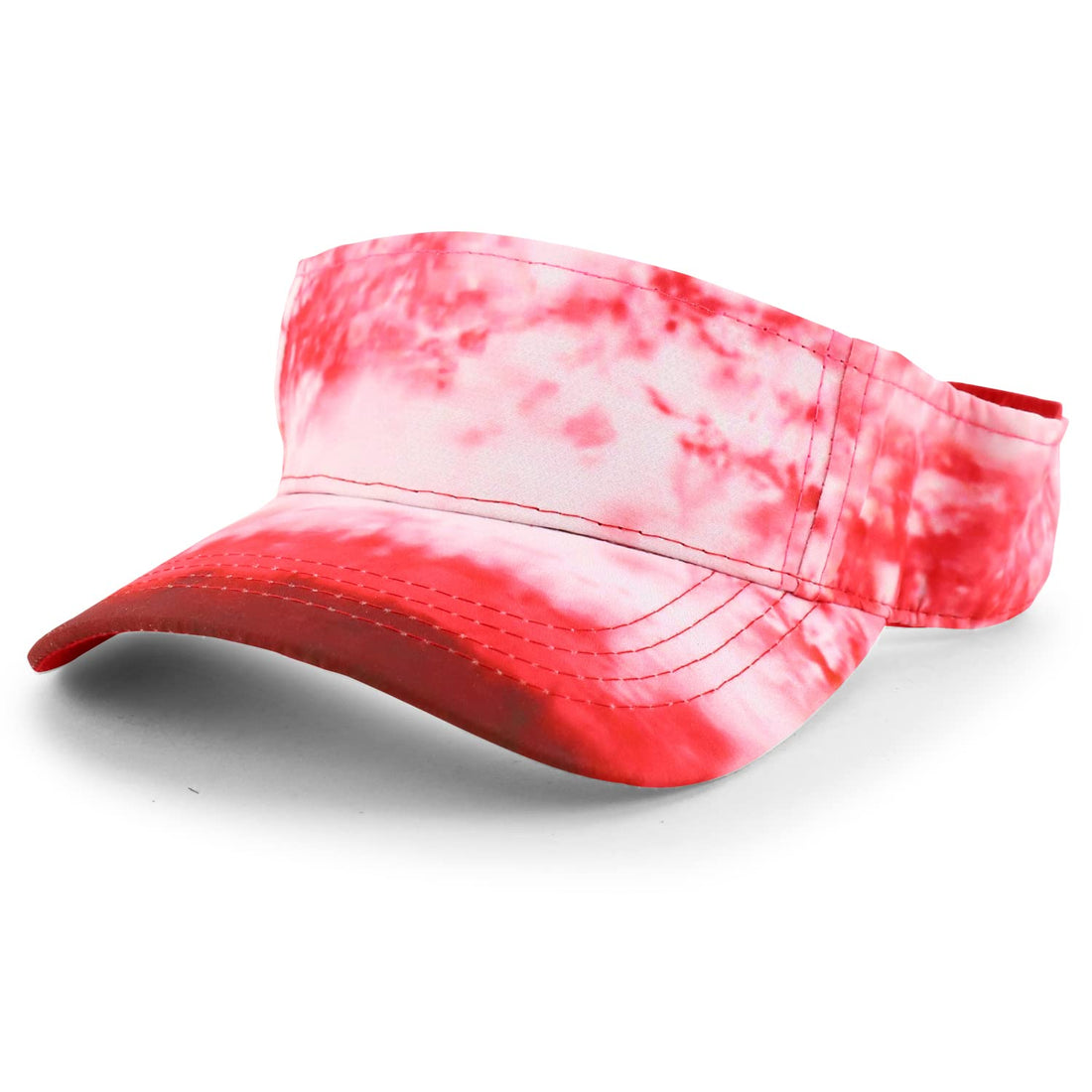 Trendy Apparel Shop Plain Acrylic Tie Dye Fabric Printed Colorful Pattern Flat Summer Visor Hat