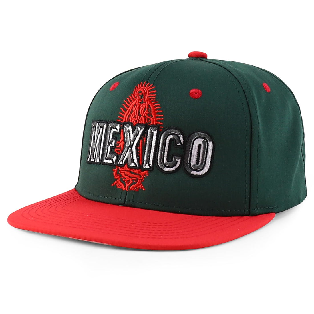 Trendy Apparel Shop Mexico Guadalupe Embroidered Flat Bill Snapback Cap