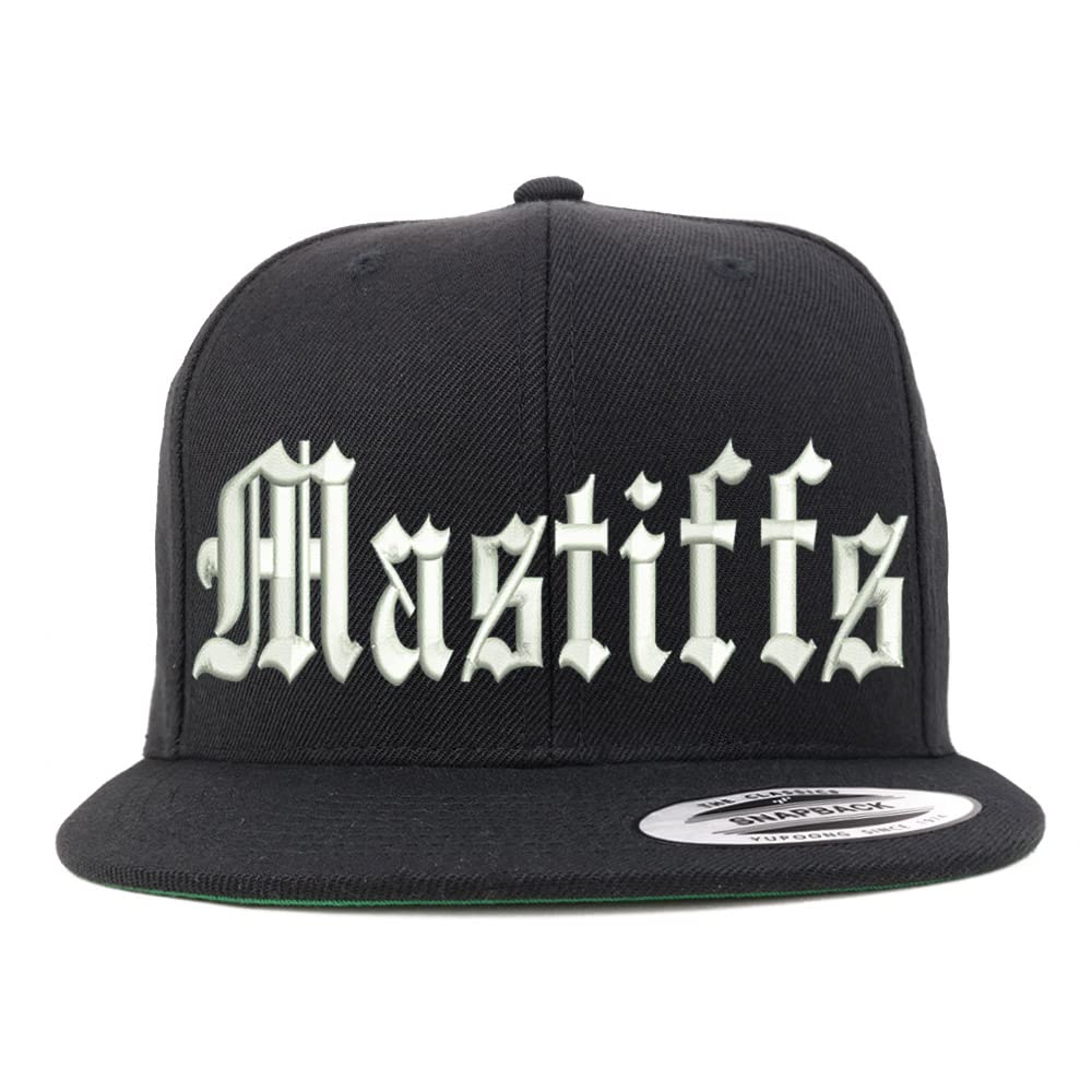 Trendy Apparel Shop Old English Mastiffs Embroidered Flatbill Snapback