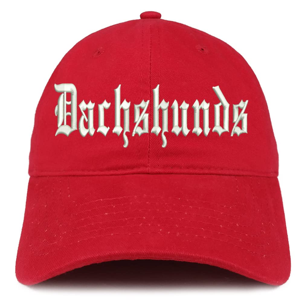 Trendy Apparel Shop Old English Dachshunds Low Profile Soft Cotton Baseball Cap