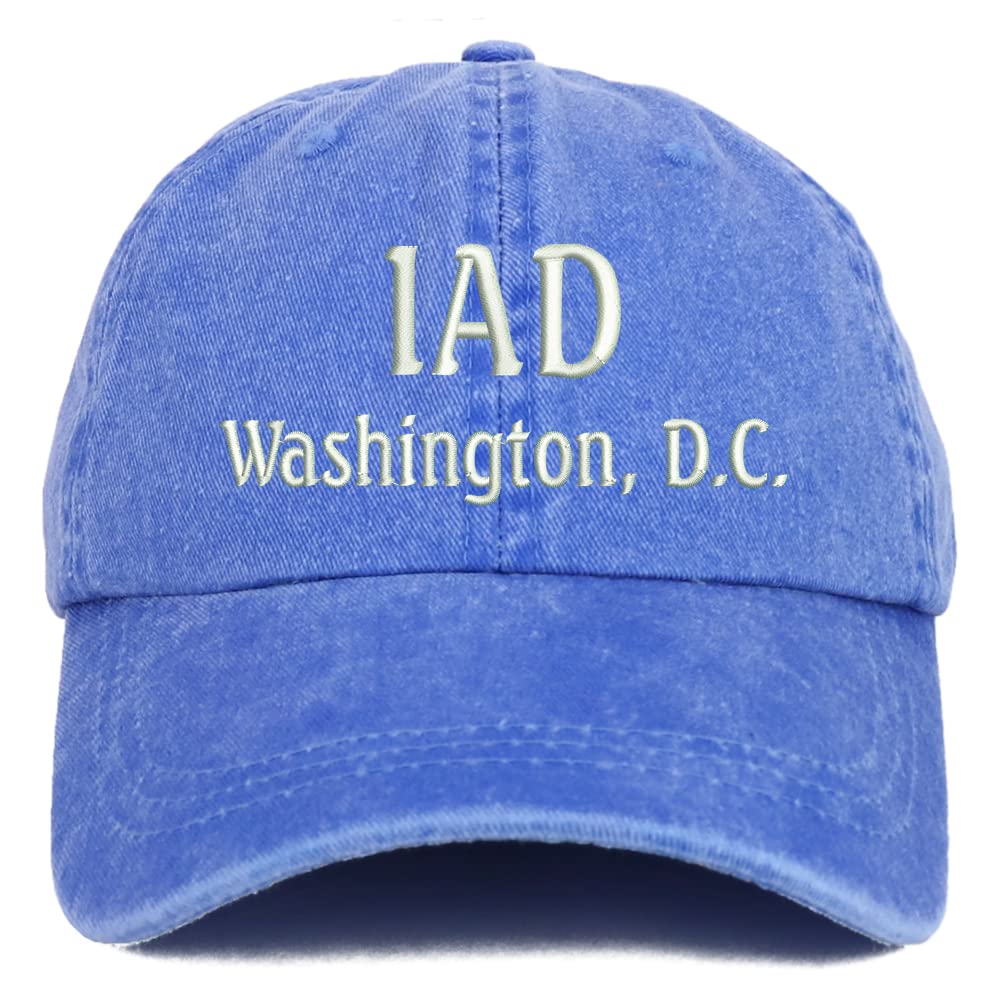 Trendy Apparel Shop IAD Washington DC Embroidered Pigment Dyed Washed Baseball Cap