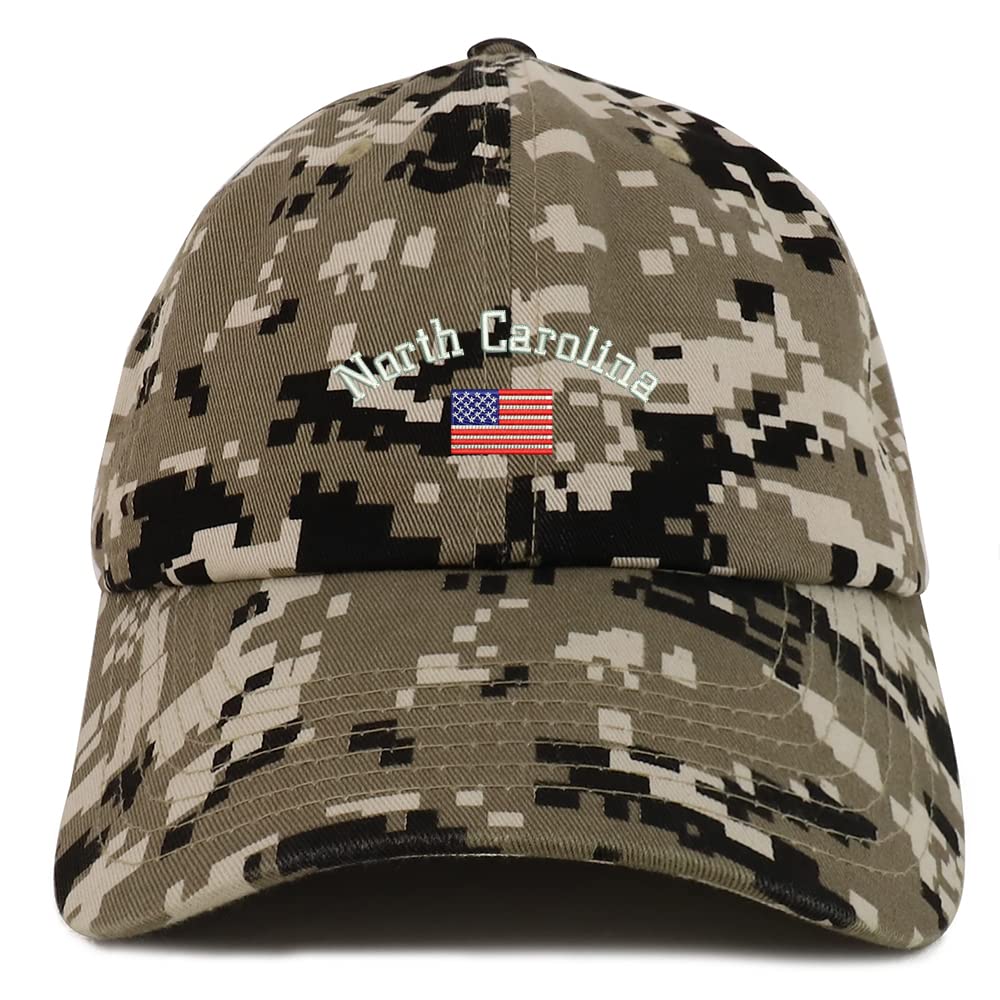 Trendy Apparel Shop North Carolina USA Flag Low Profile Soft Cotton Baseball Cap