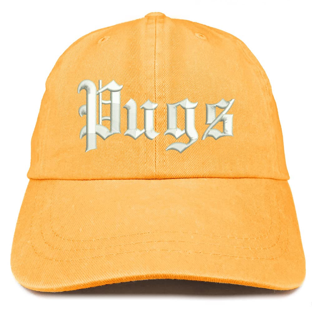 Trendy Apparel Shop Old English Pugs Washed Pigment Dyed Baseball Cap