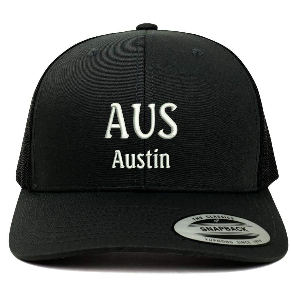 Trendy Apparel Shop AUS Austin Embroidered Retro Fit Trucker Mesh Cap
