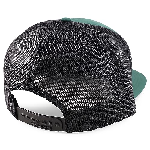 Trendy Apparel Shop Structured High Profile 7 Panel Flat Bill Mesh Back Snapback Cap