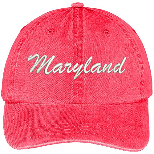 Trendy Apparel Shop Maryland State Embroidered Low Profile Adjustable Cotton Cap