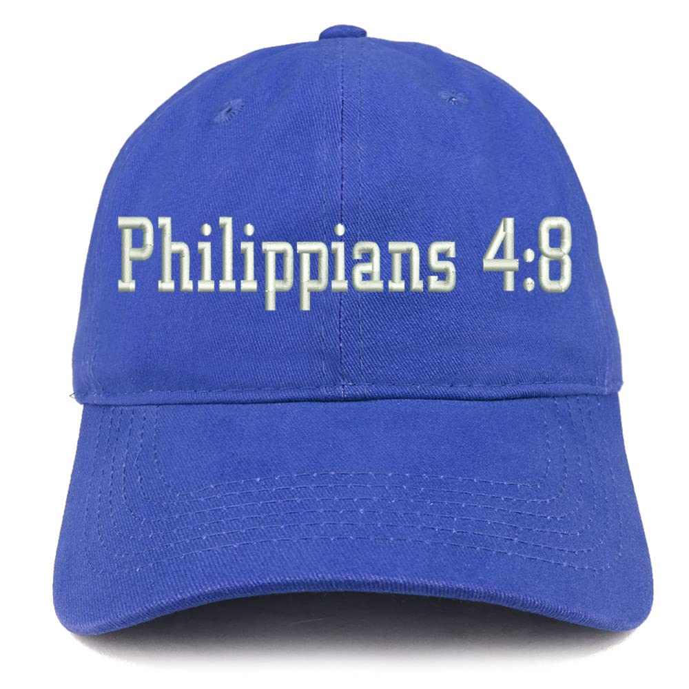 Trendy Apparel Shop Philippians 4:8 Low Profile Soft Cotton Baseball Cap