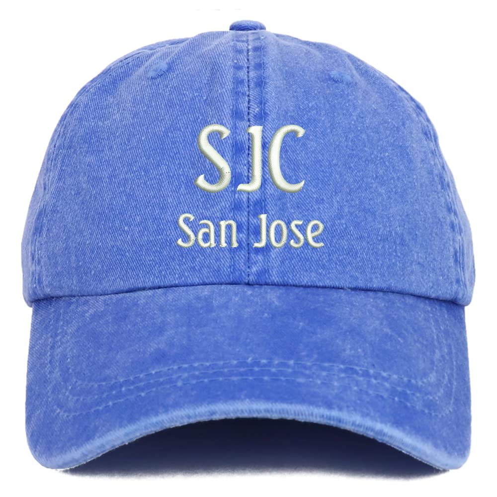 Trendy Apparel Shop SJC San Jose Embroidered Pigment Dyed Washed Baseball Cap