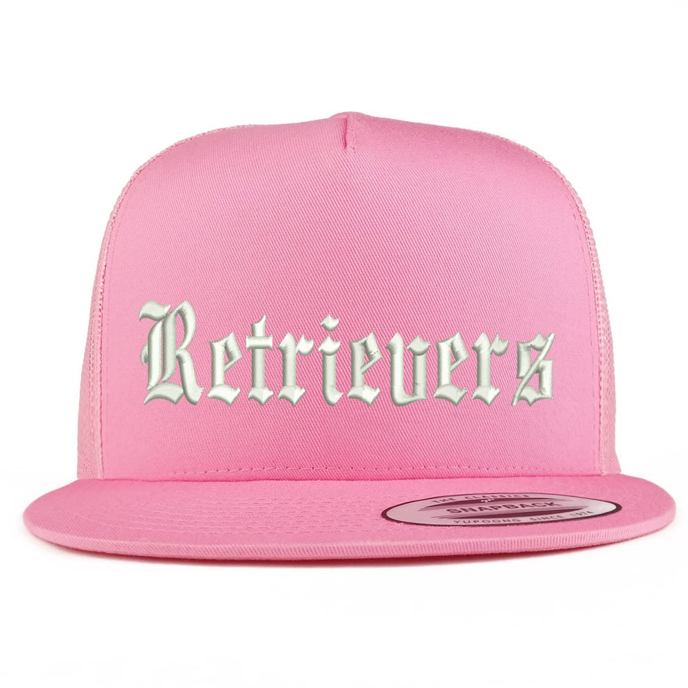 Trendy Apparel Shop Old English Retrivers 5 Panel Flatbill Trucker Cap